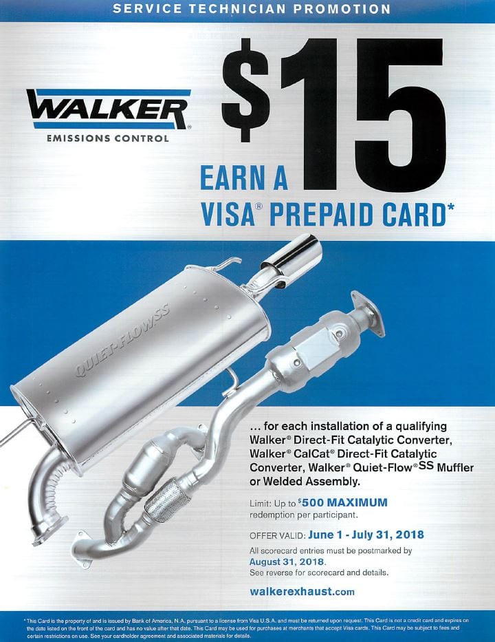 Walker $15 Service Tech Rebate